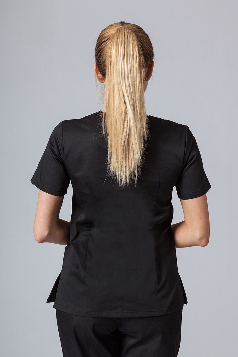 Women's Sunrise Uniforms Basic Light scrub top black-2