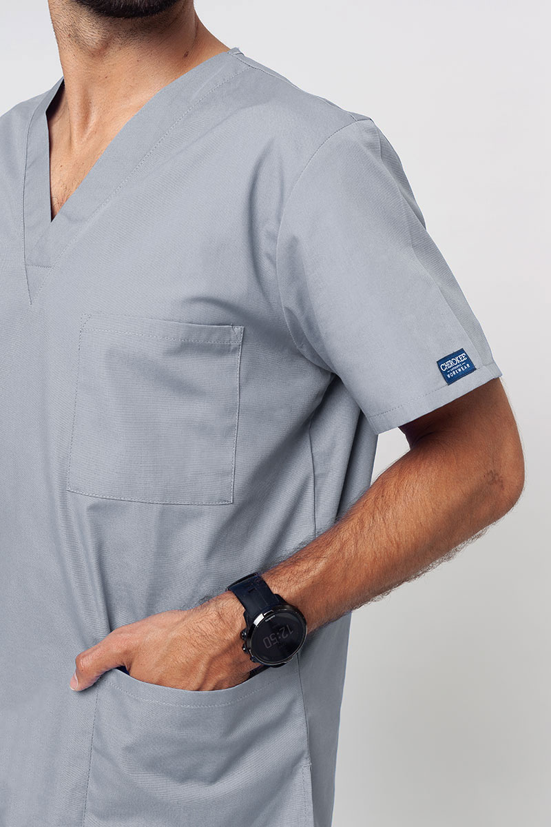 Men’s Cherokee Originals V-neck scrub top grey-2