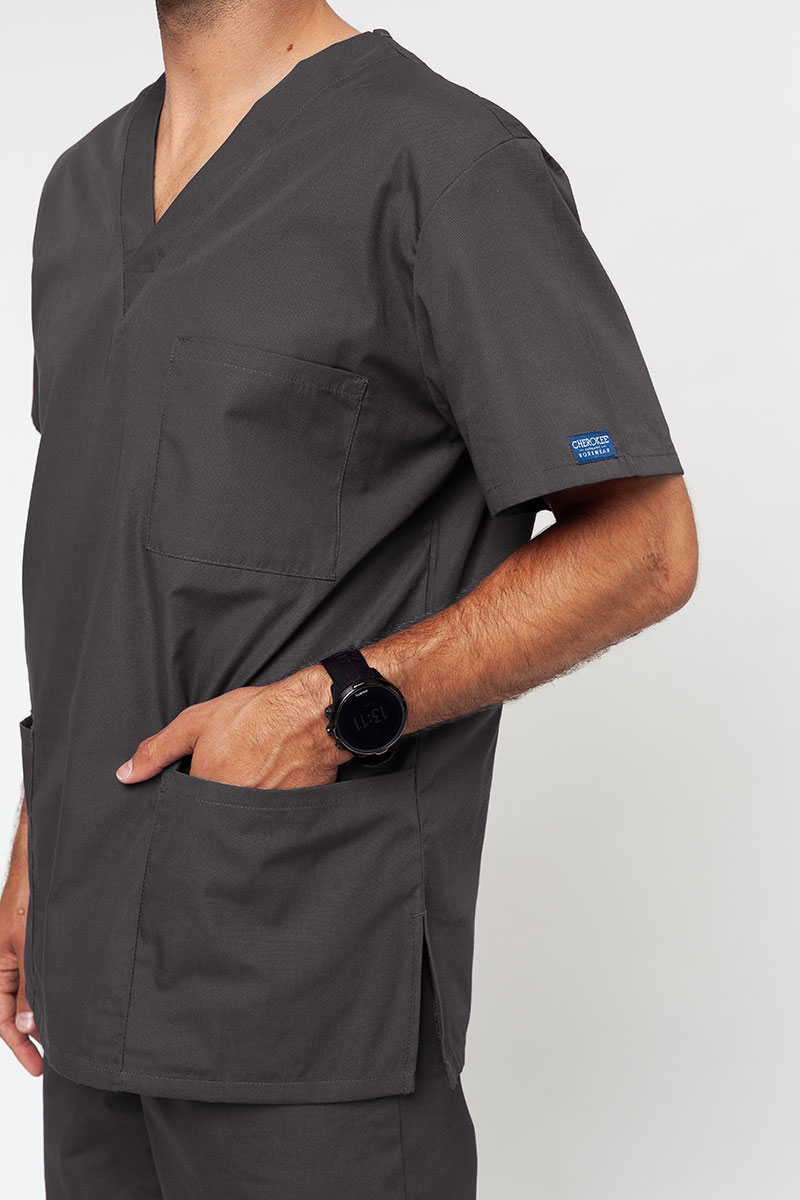 Men’s Cherokee Originals V-neck scrub top pewter-3