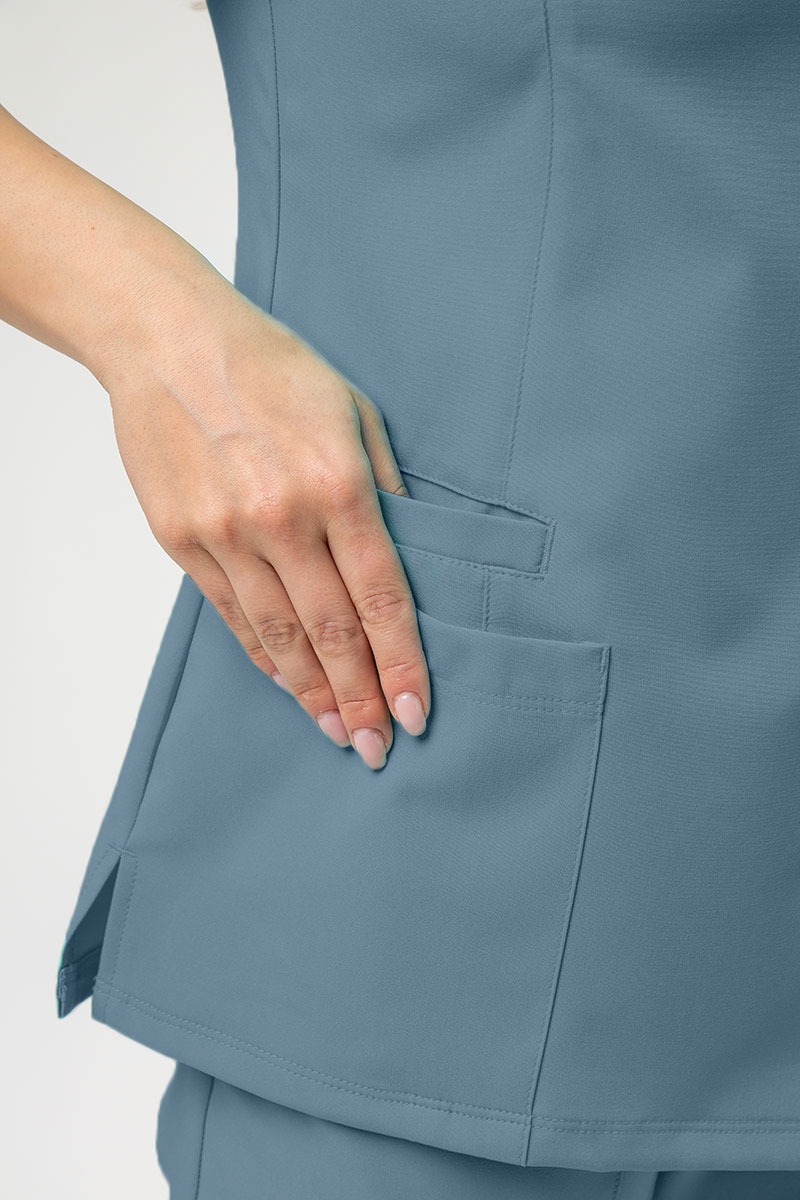 Women’s Maevn Momentum Double V-Neck scrub top slate blue-3