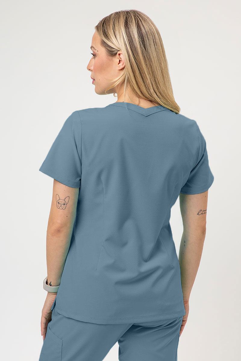 Women’s Maevn Momentum Double V-Neck scrub top slate blue-1