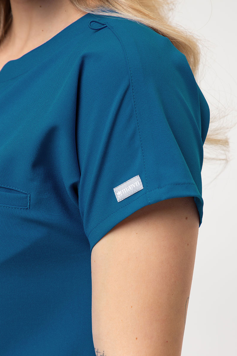 Women's Maevn Momentum Dolman scrub top caribbean blue-3