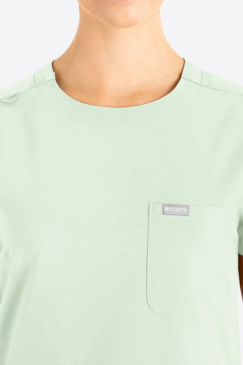 Women's Maevn Momentum Round Neck scrub top mint-2