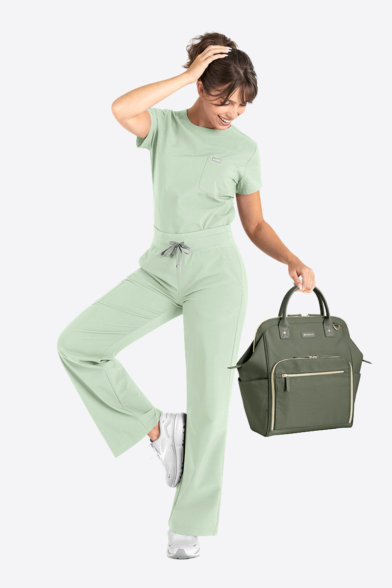 Women's Maevn Momentum Round Neck scrub top mint-5