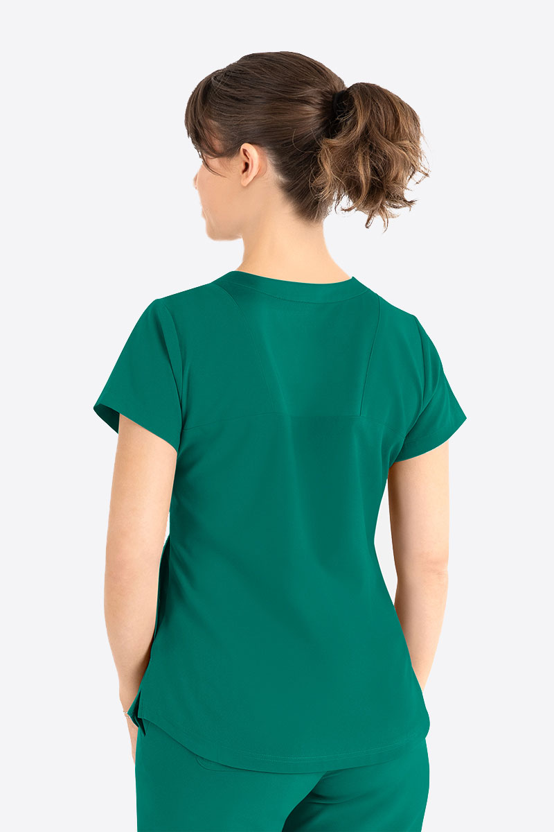 Women's Maevn Momentum Round Neck scrub top hunter green-1
