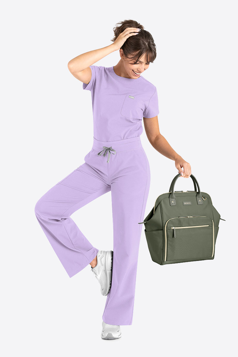 Women's Maevn Momentum Round Neck scrub top lavender-5