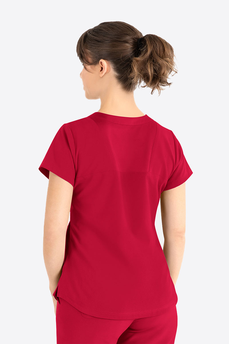 Women's Maevn Momentum Round Neck scrub top red-1