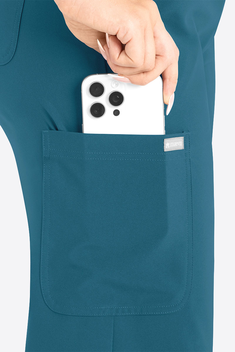 Women's Maevn Momentum Wide Leg scrub trousers caribbean blue-3