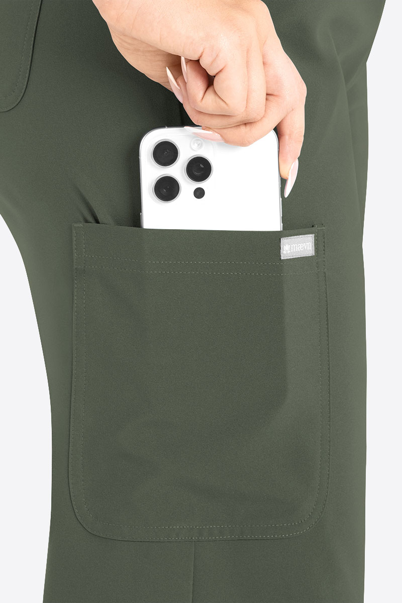 Women's Maevn Momentum Wide Leg scrub trousers olive-3