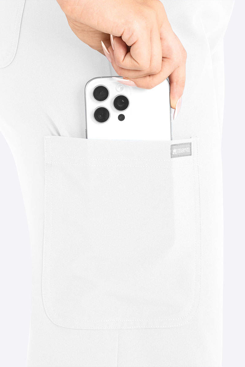 Women's Maevn Momentum Wide Leg scrub trousers white-3