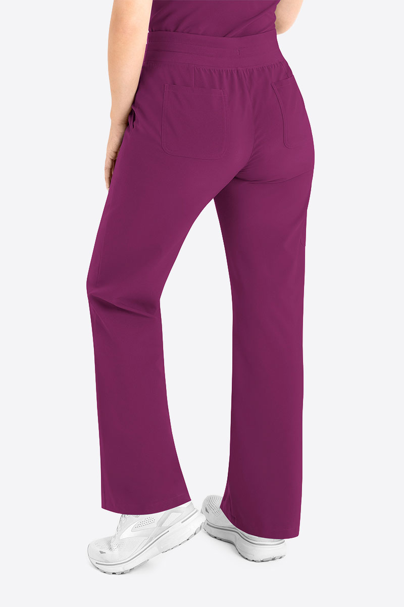 Women's Maevn Momentum Wide Leg scrub trousers wine-1