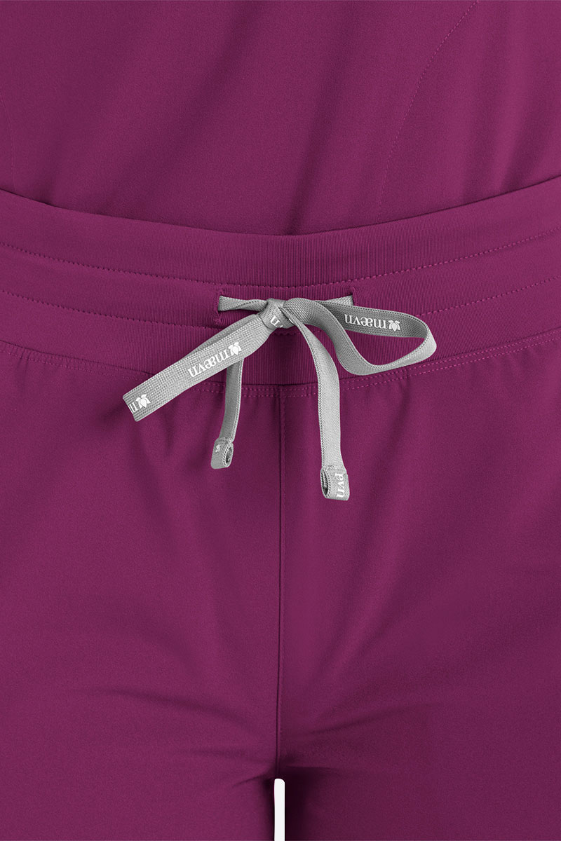 Women's Maevn Momentum Wide Leg scrub trousers wine-2