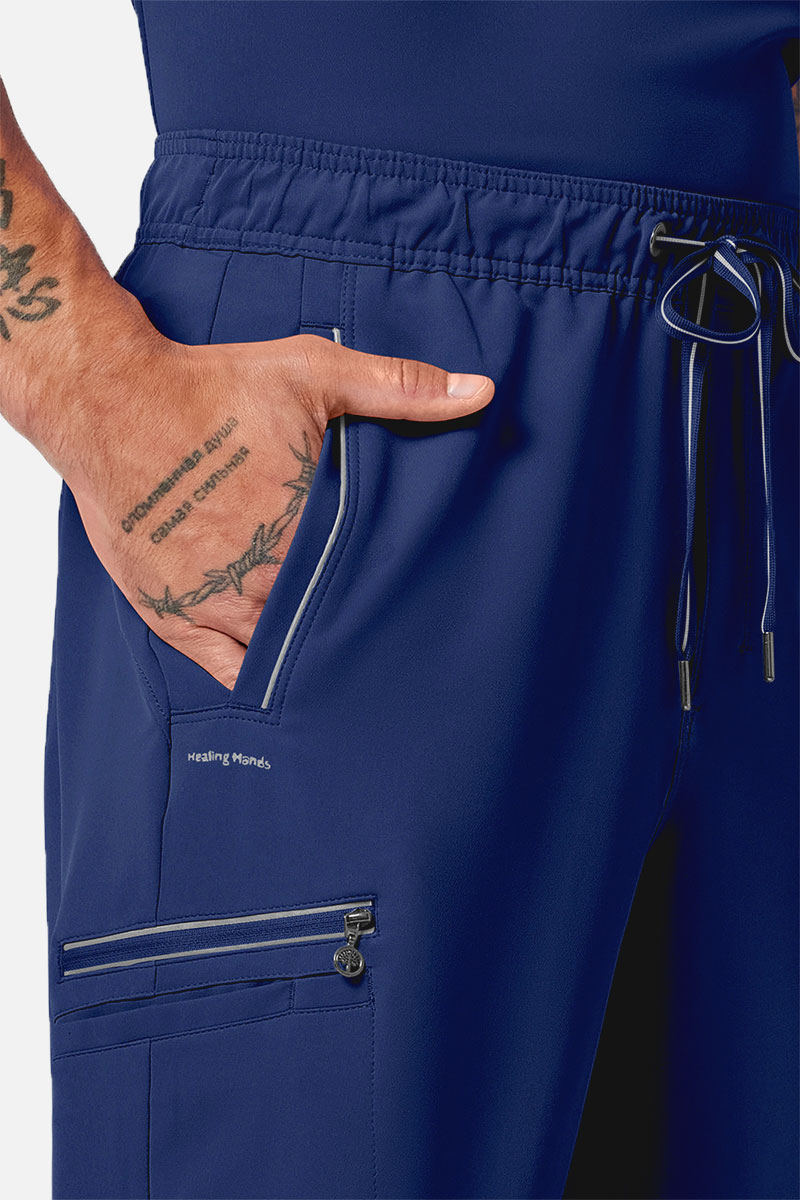 Men's Healing Hands Noah scrub trousers navy-3