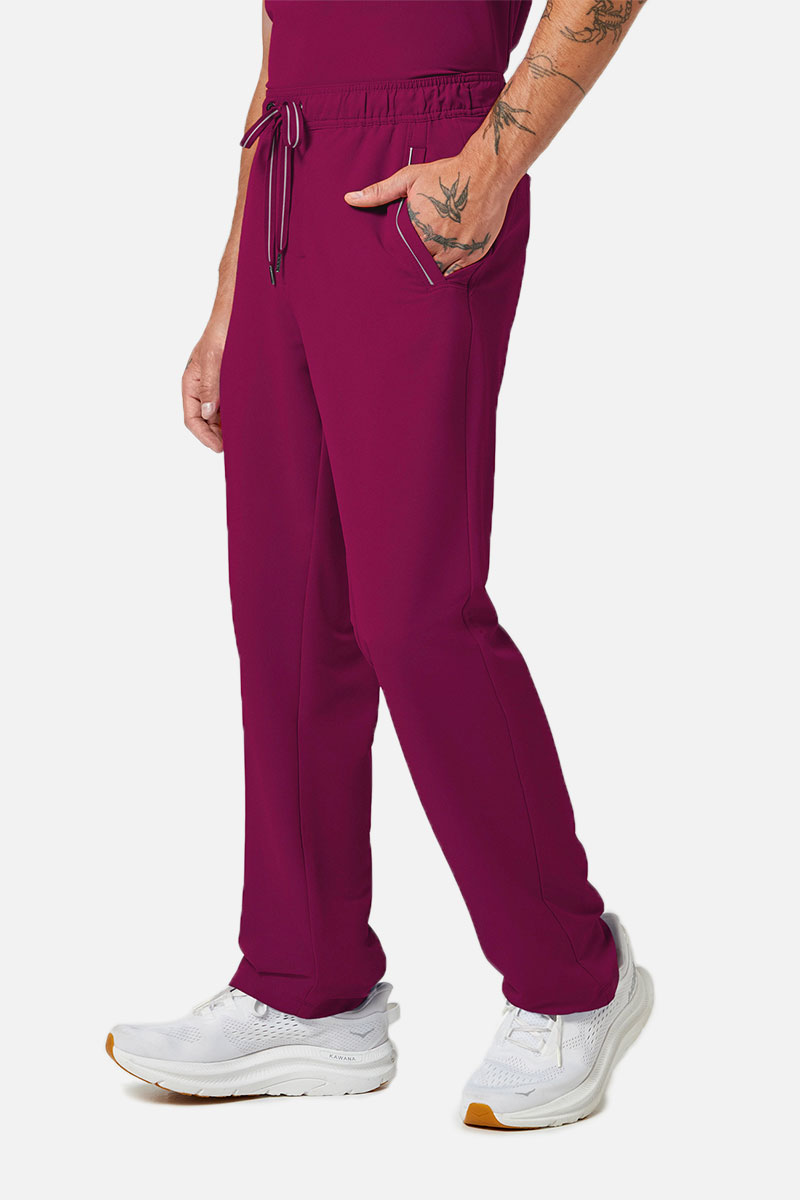 Men's Healing Hands Noah scrub trousers wine-3