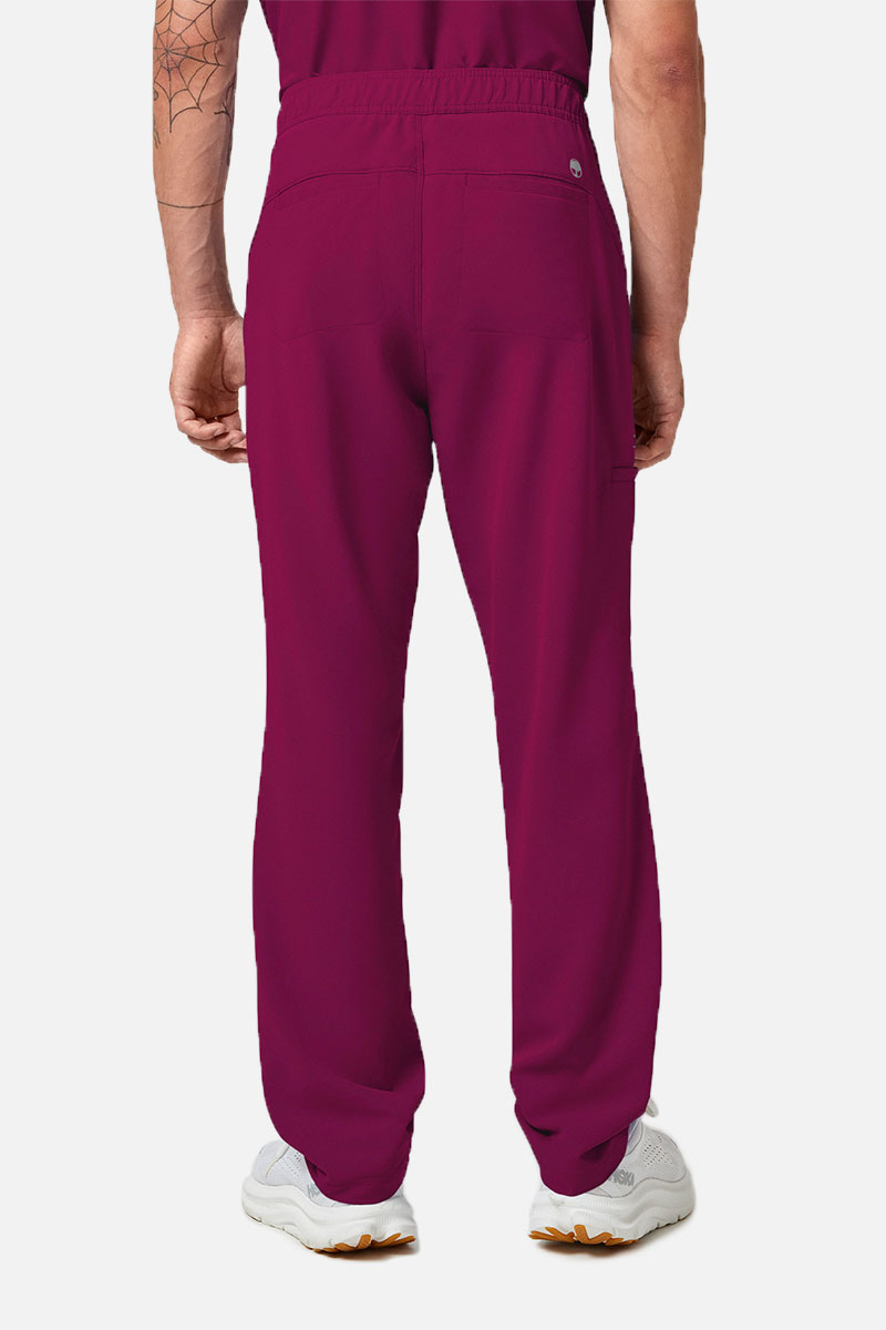 Men's Healing Hands Noah scrub trousers wine-1