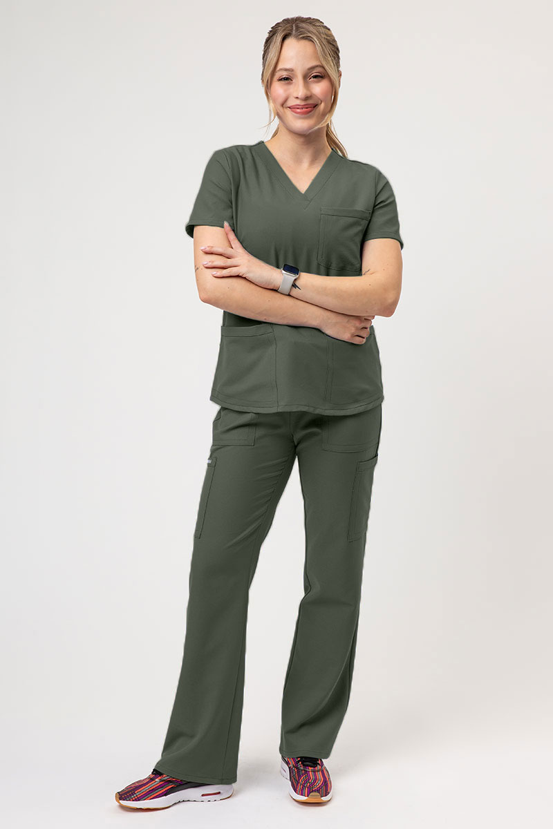Women's Cherokee Ultra Cargo scrub trousers olive-5