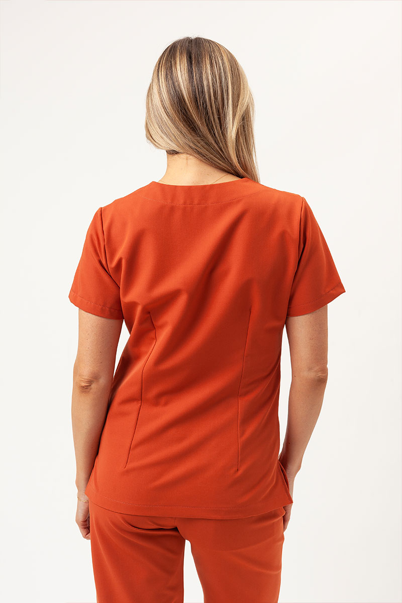 Women's Sunrise Uniforms Premium Aura scrub top rooibos tea-2