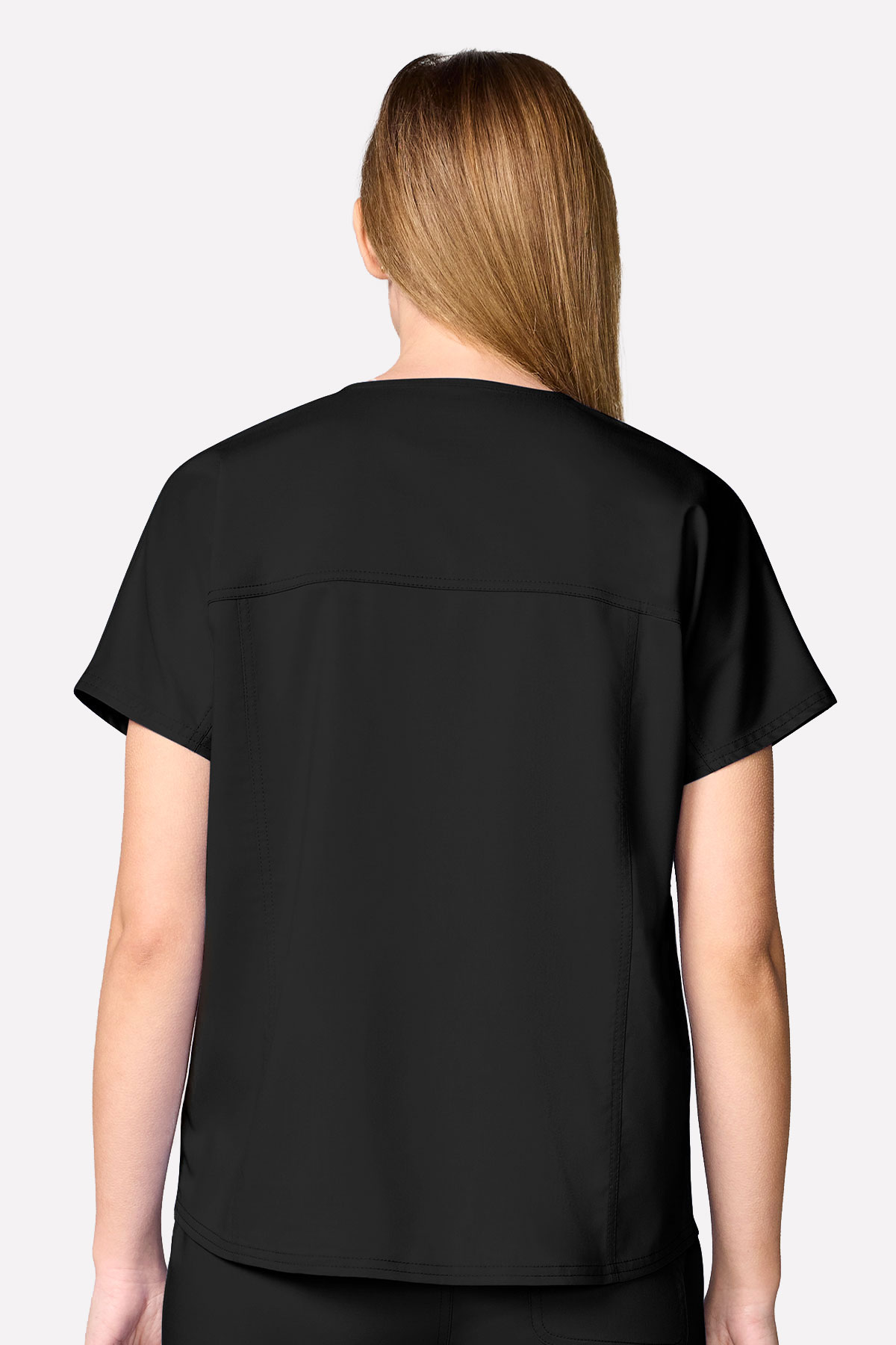 Women's Cherokee Revolution Mandarin Flared scrub set black-5