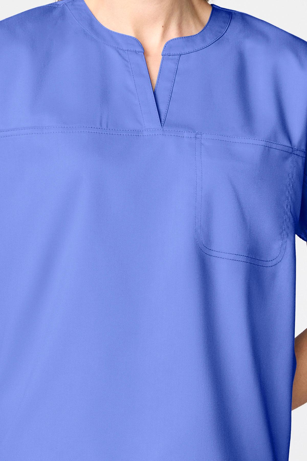 Women's Cherokee Revolution Mandarin Collar scrub top ceil blue-2