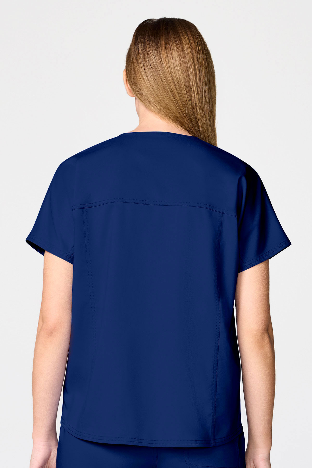 Women's Cherokee Revolution Mandarin Flared scrub set navy-5