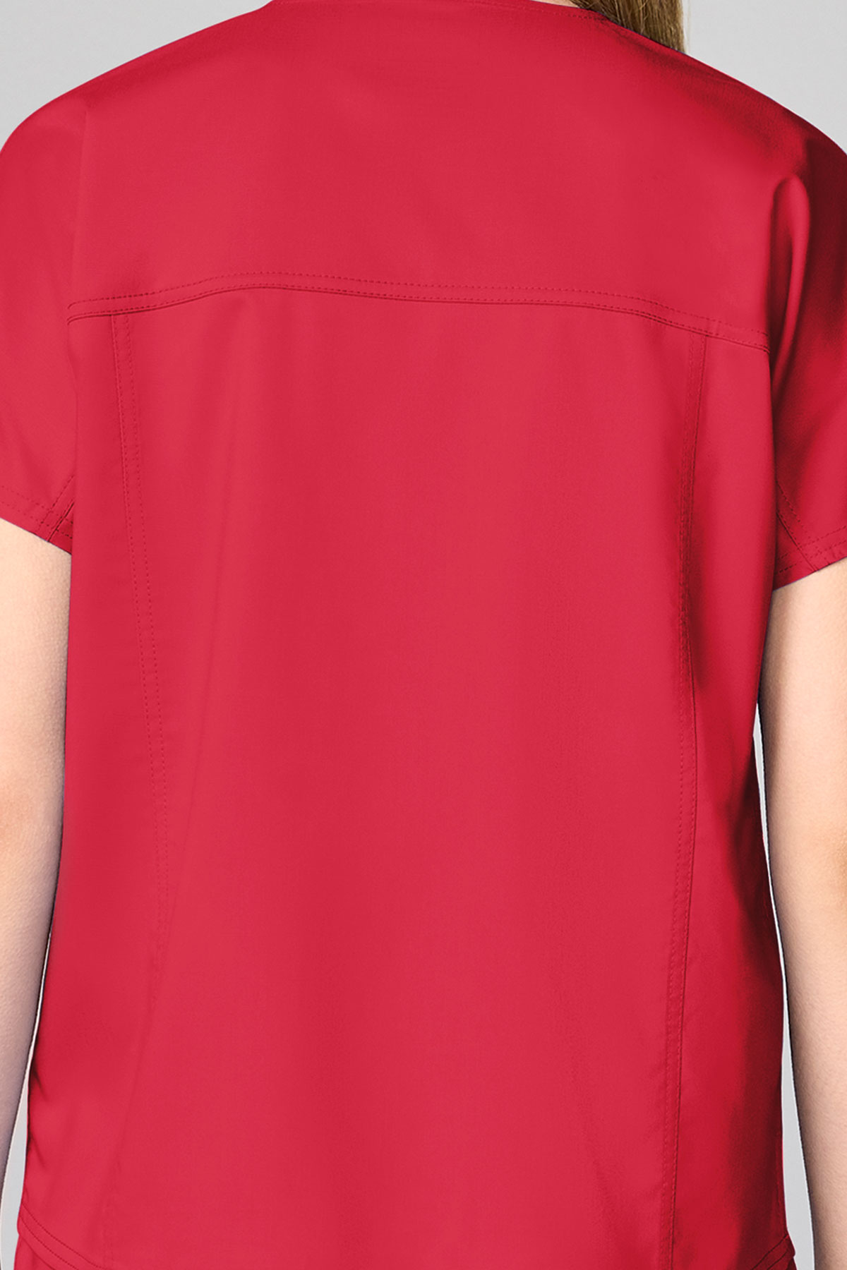 Women's Cherokee Revolution Mandarin Collar scrub top red-5