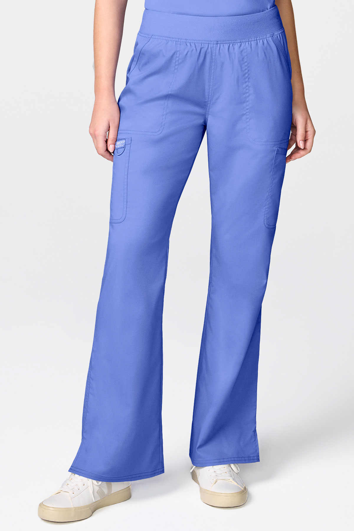 Women's Cherokee Revolution Mandarin Flared scrub set ceil blue-6