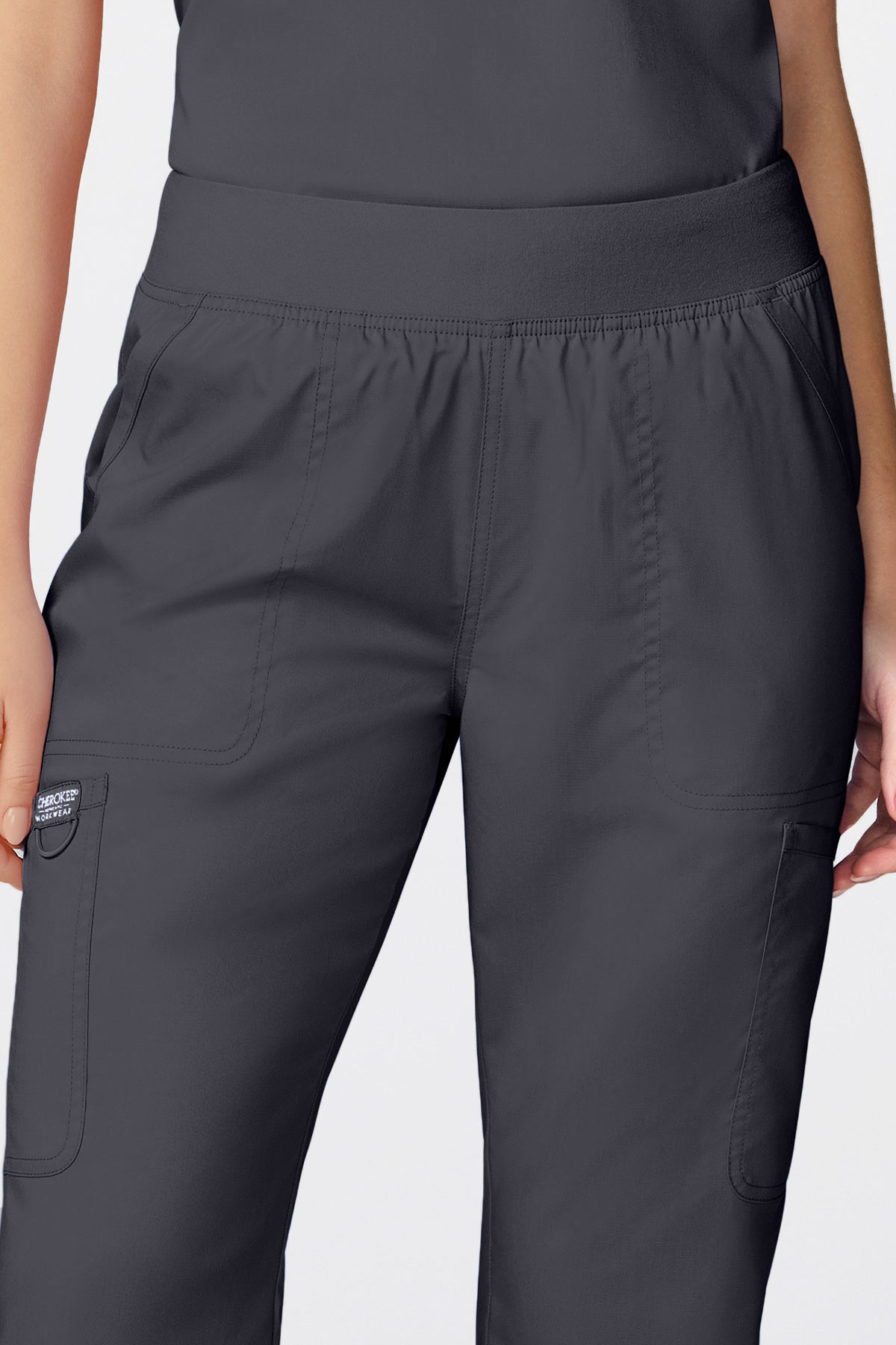 Women's Cherokee Revolution Flared scrub trousers pewter-2