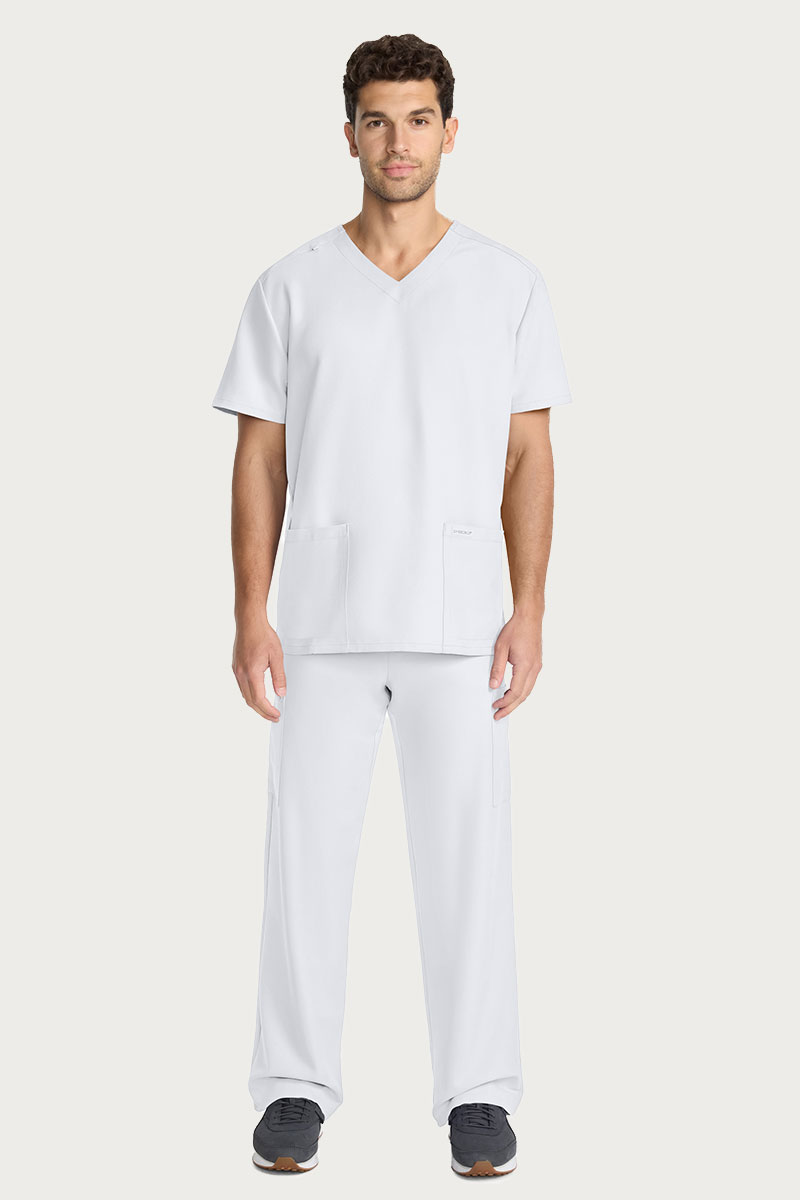 Men's Cherokee Ultra V-neck Scrub top white-5