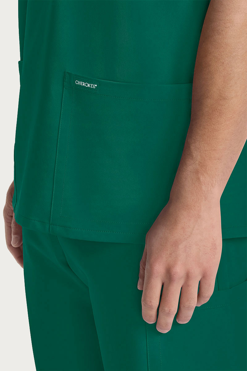 Men's Cherokee Ultra V-neck Scrub top hunter green-4