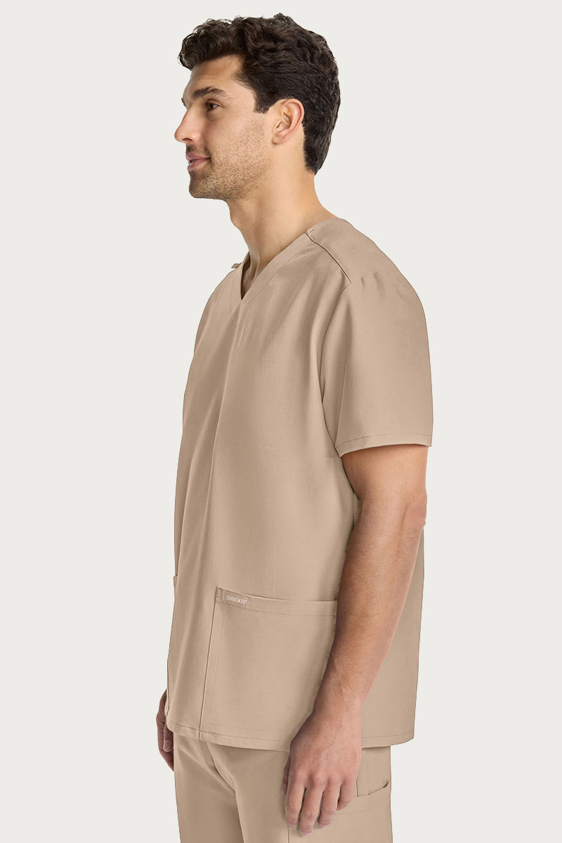 Men's Cherokee Ultra V-neck Scrub top khaki-3