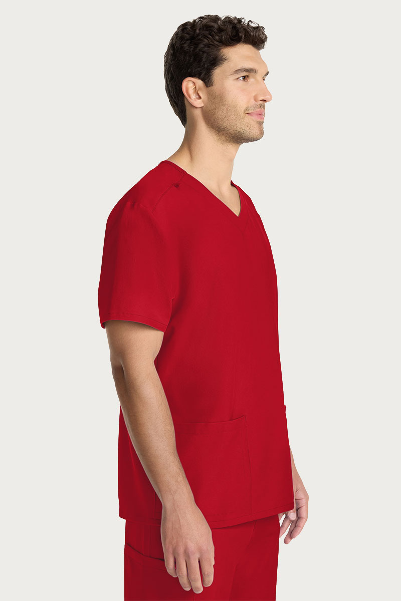Men's Cherokee Ultra V-neck Scrub top red-2