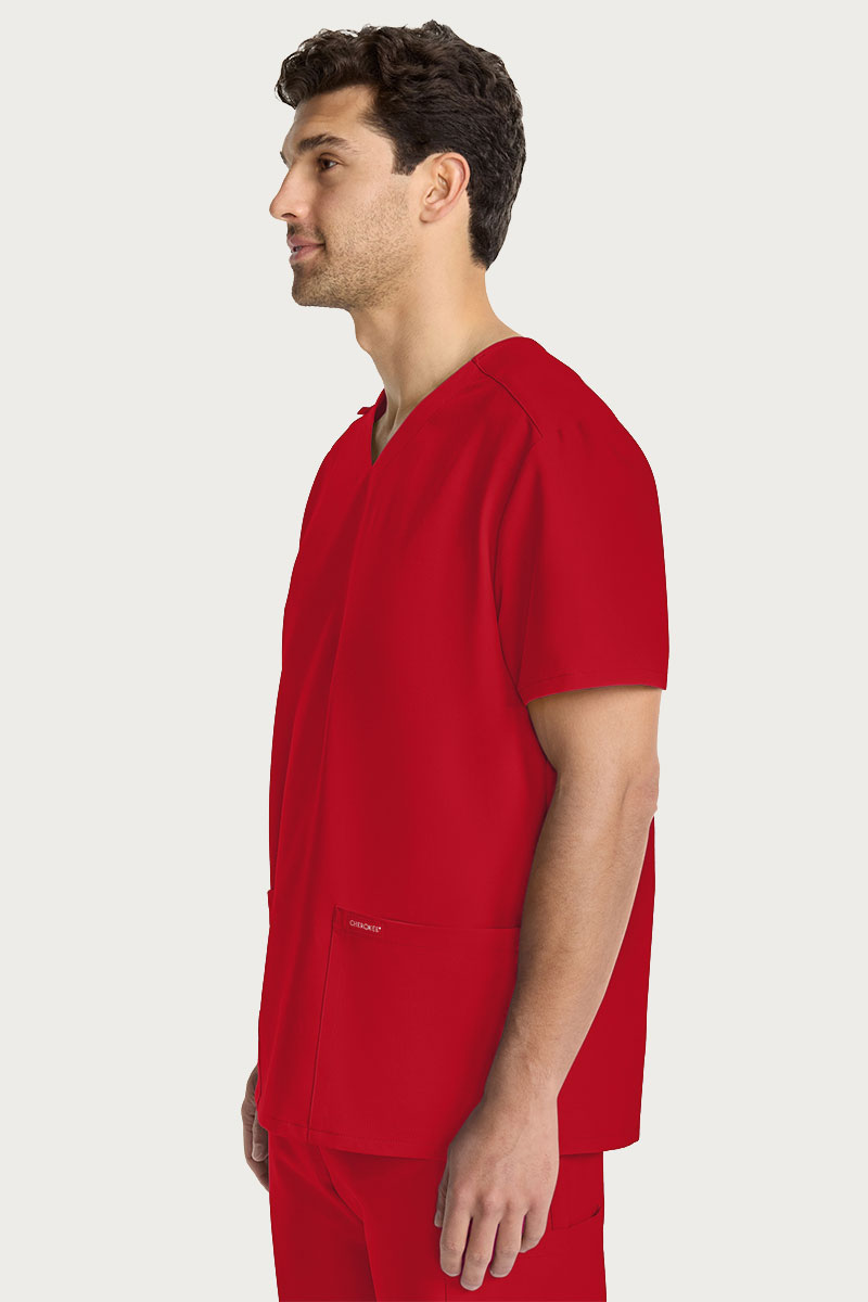 Men's Cherokee Ultra V-neck Scrub top red-3