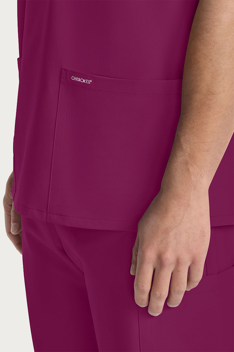 Men's Cherokee Ultra V-neck Scrub top wine-4