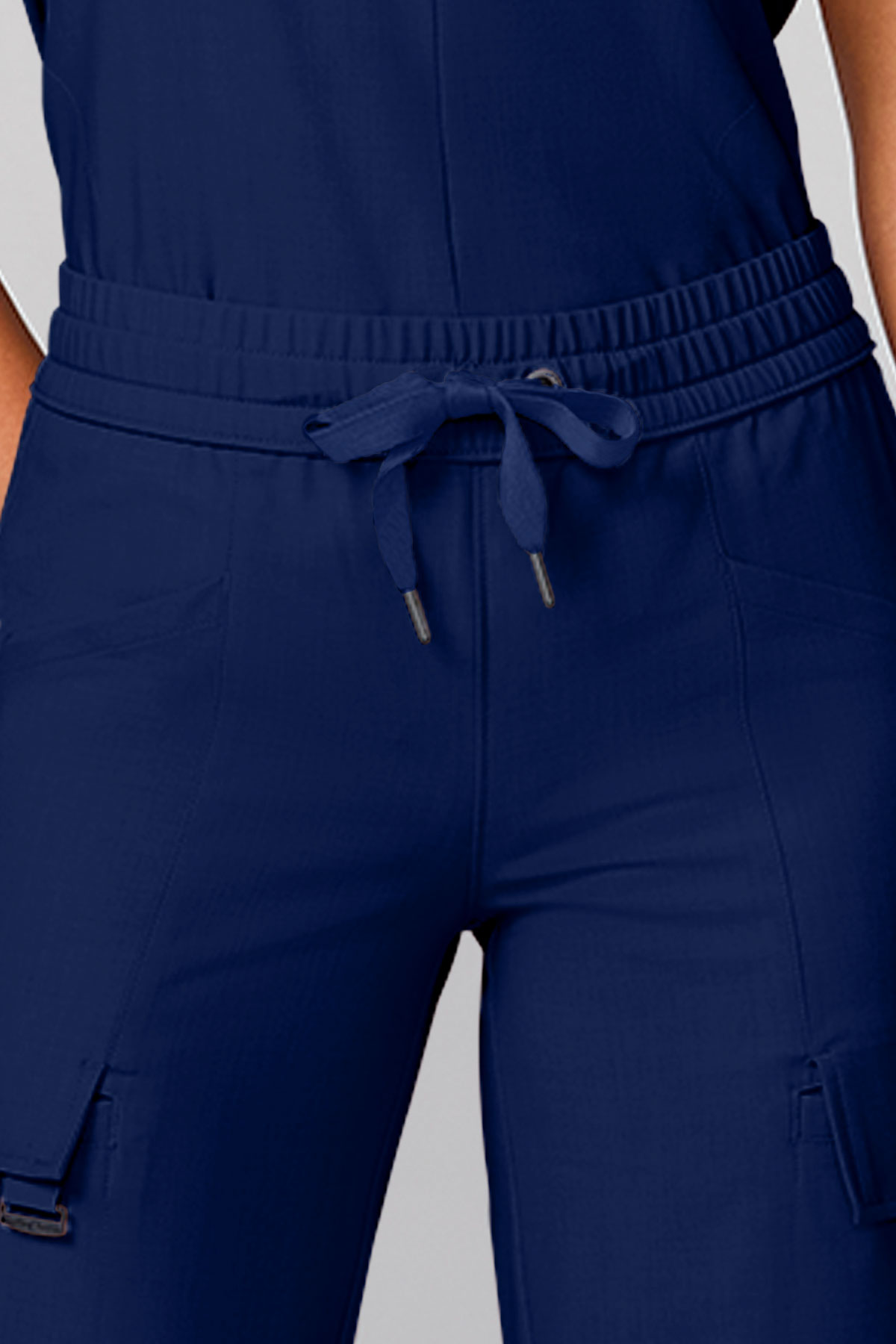 Women's Petite Healing Hands Wide Leg scrub trousers navy-2