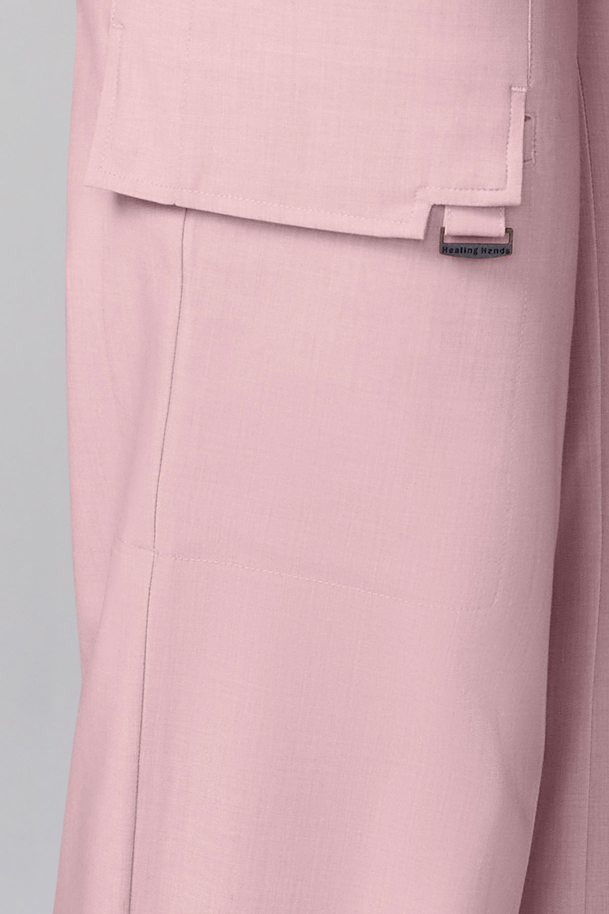 Women's Petite Healing Hands Wide Leg scrub trousers pearly pink-4
