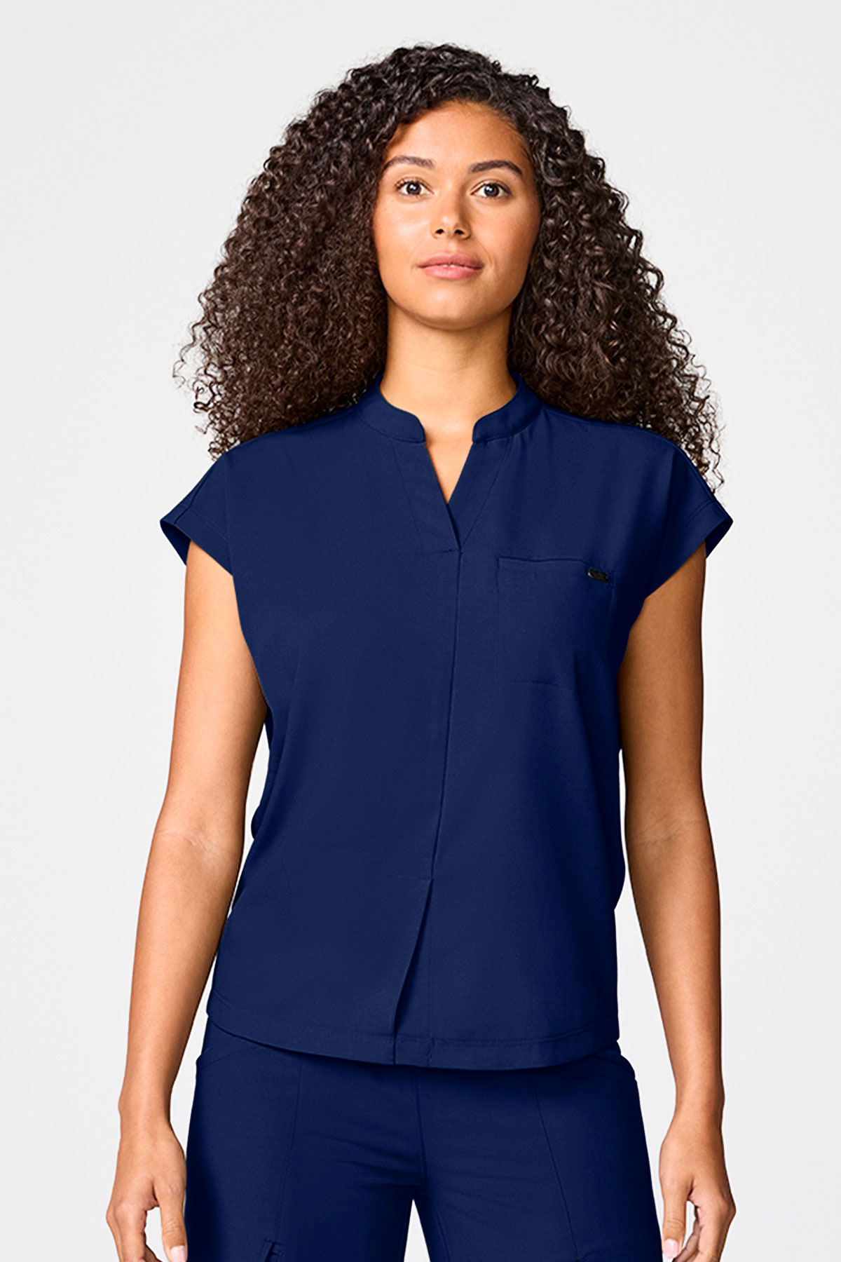 Women's Healing Hands Quest Collar scrub set navy-2