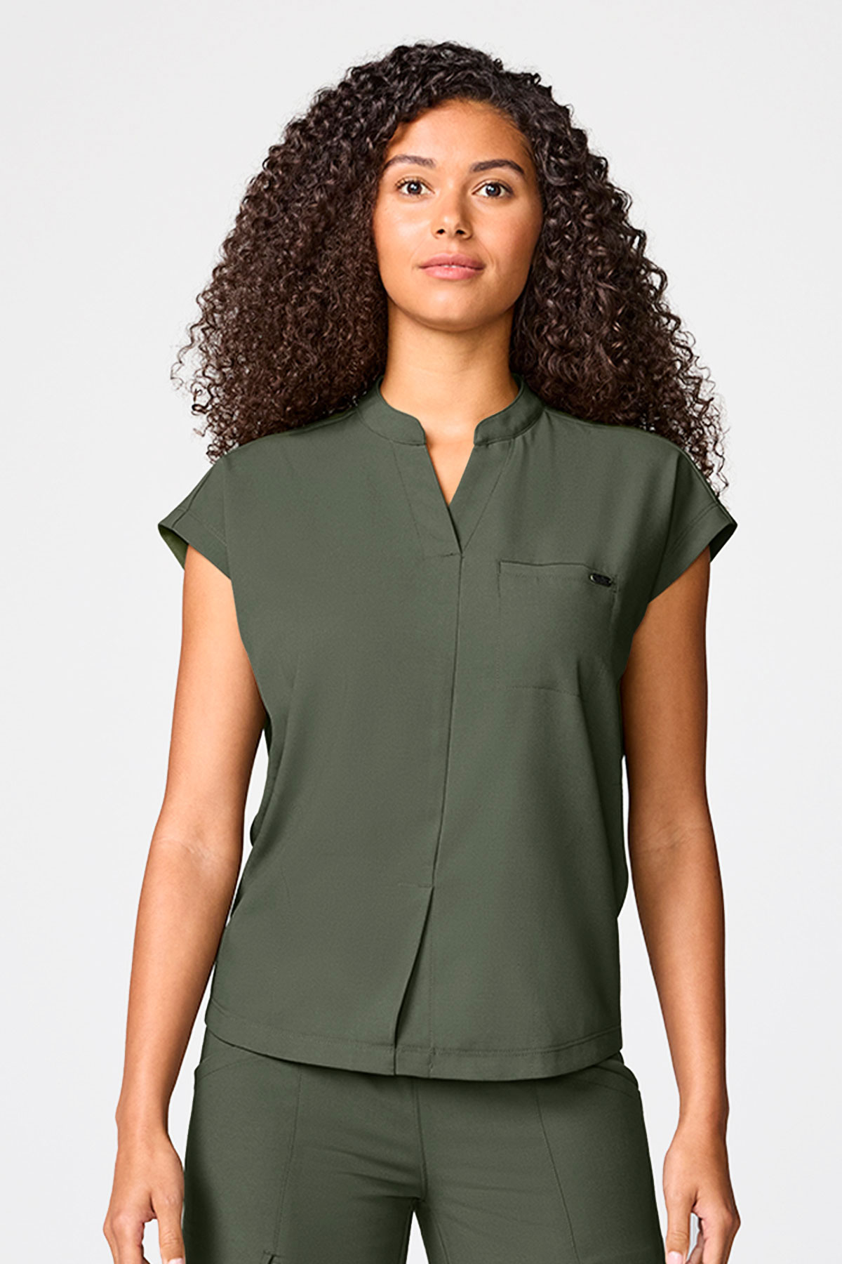 Women's Healing Hands Quest Collar scrub set olive-3
