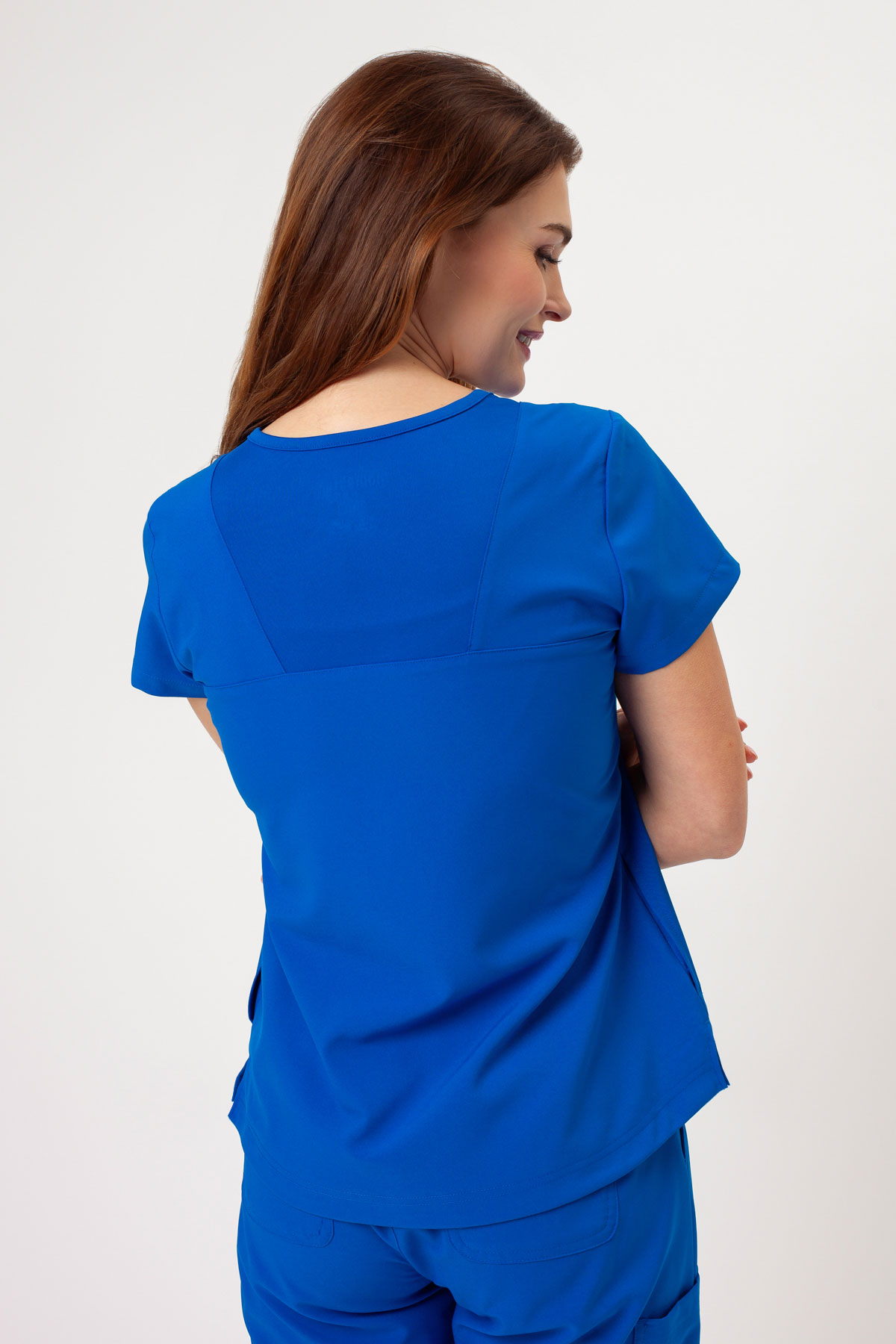 Women's Maevn Momentum Round Neck scrub top royal blue-1