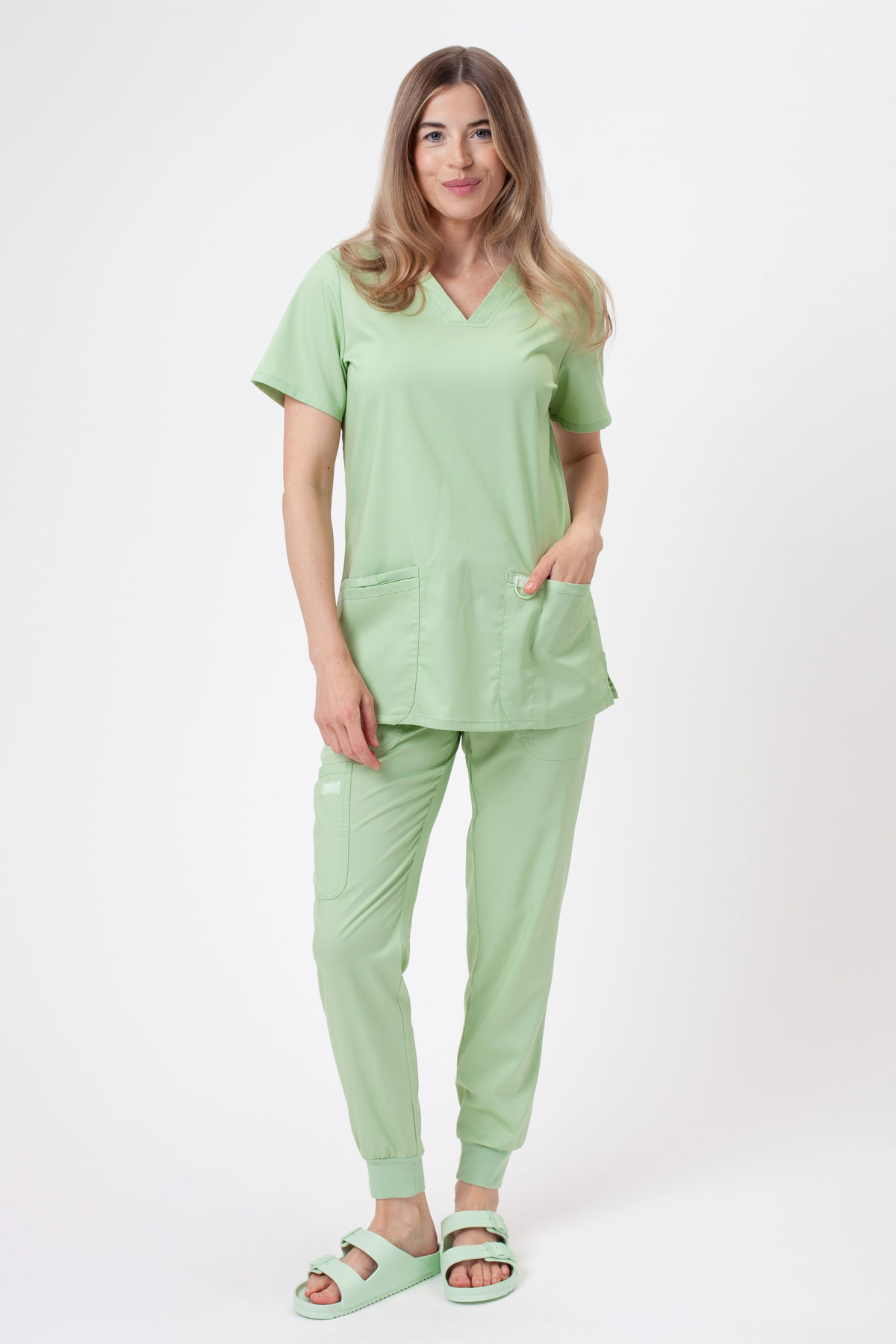 Women’s Cherokee Revolution Soft scrub top pistachio-6