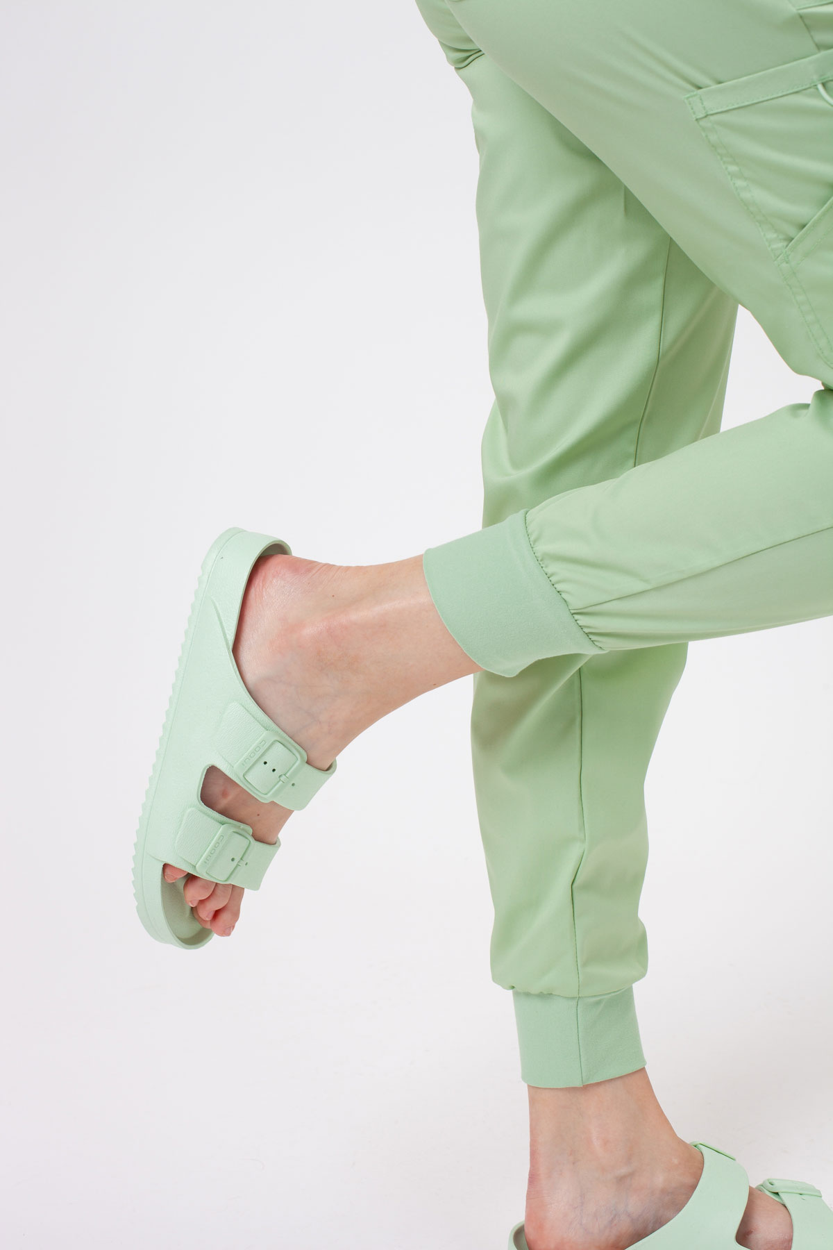 Women's Cherokee Revolution Mid Rise scrub jogger trousers pistachio-5