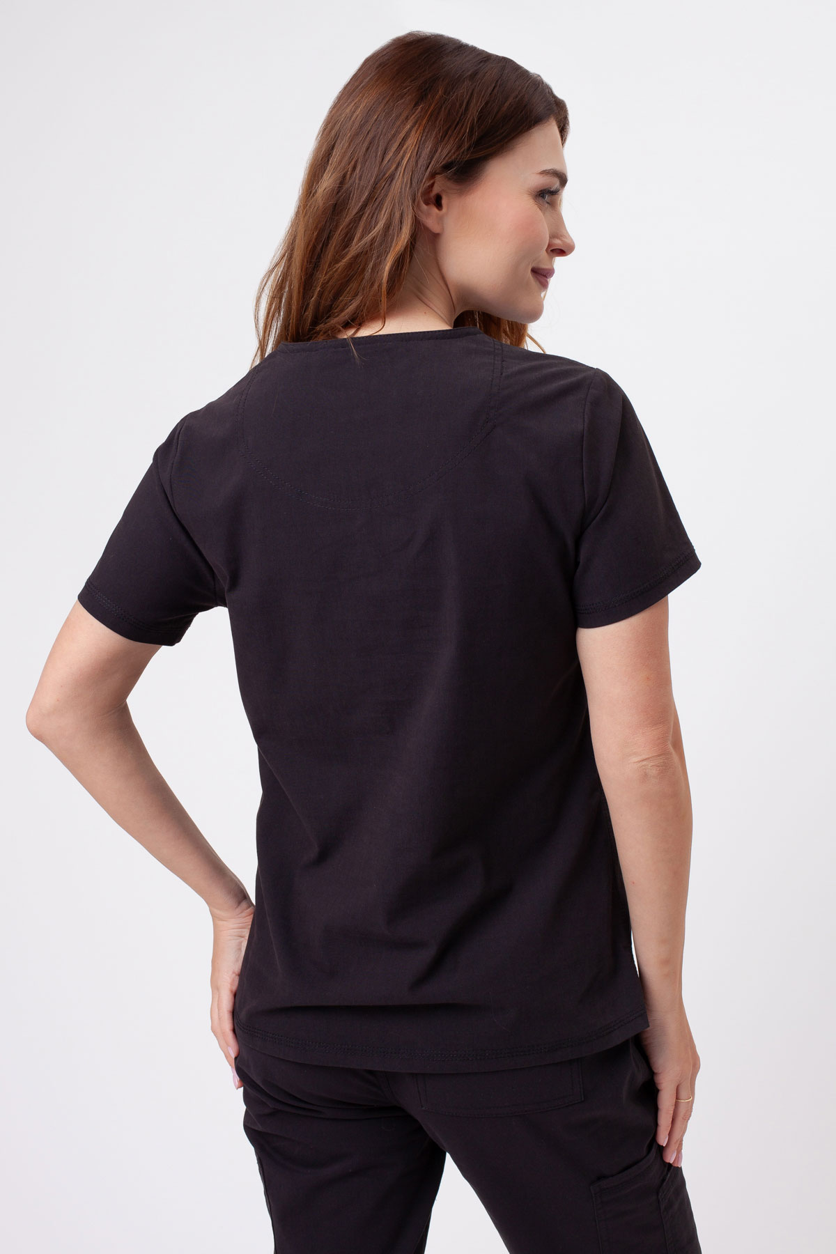 Women’s Dickies Forge V-neck scrub top black-2