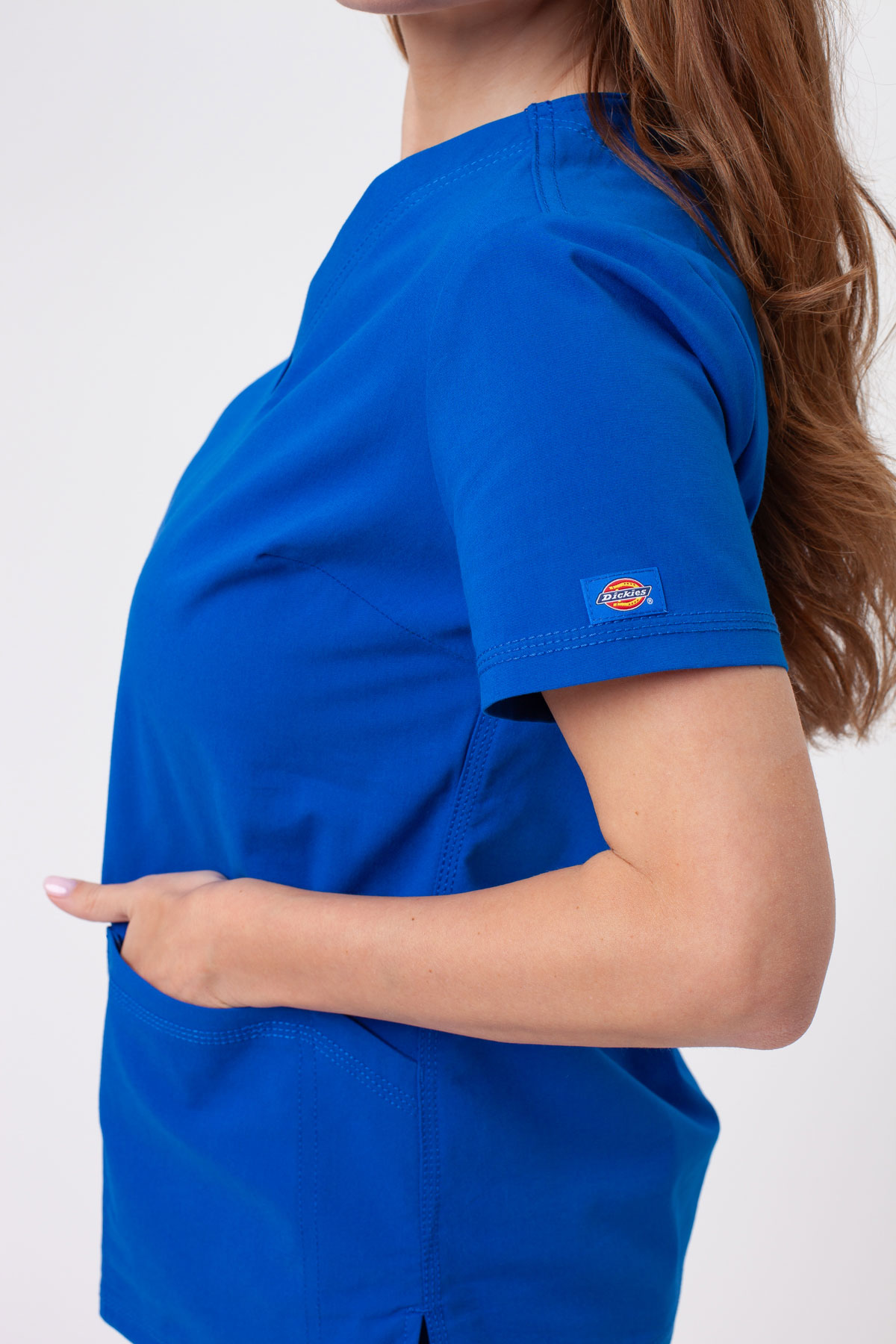 Women’s Dickies Forge V-neck scrub top royal blue-5
