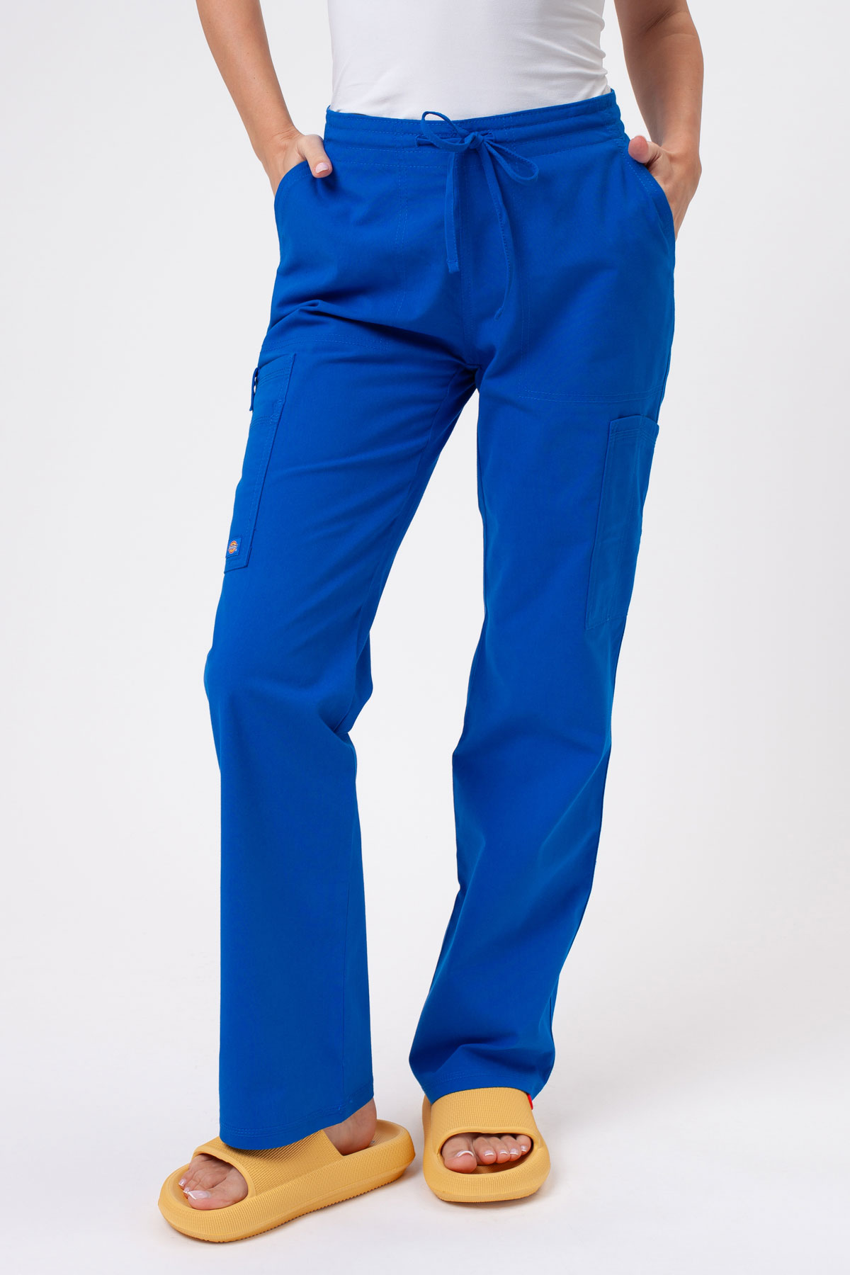 Women's Dickies Forge V-neck scrubs set royal blue-9