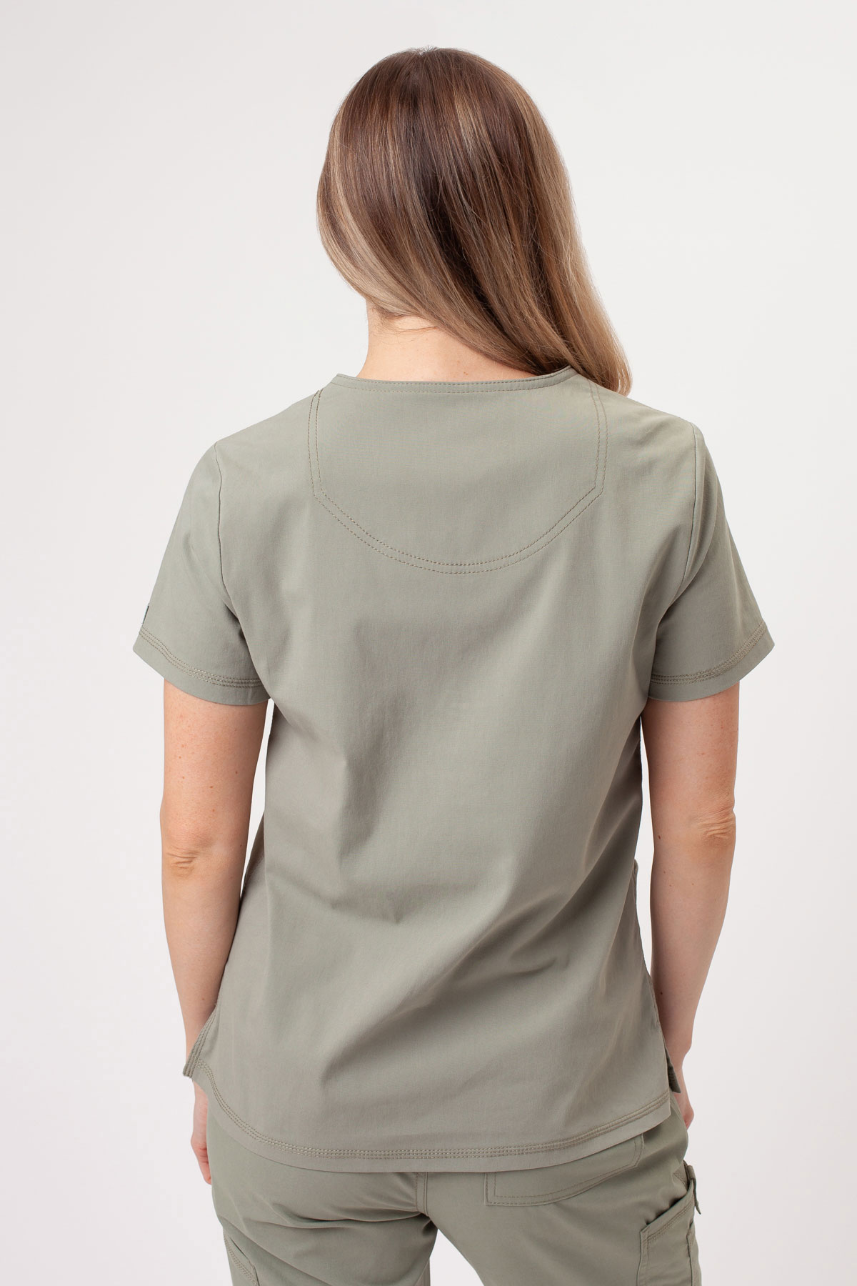 Women’s Dickies Forge V-neck scrub top sage green-1
