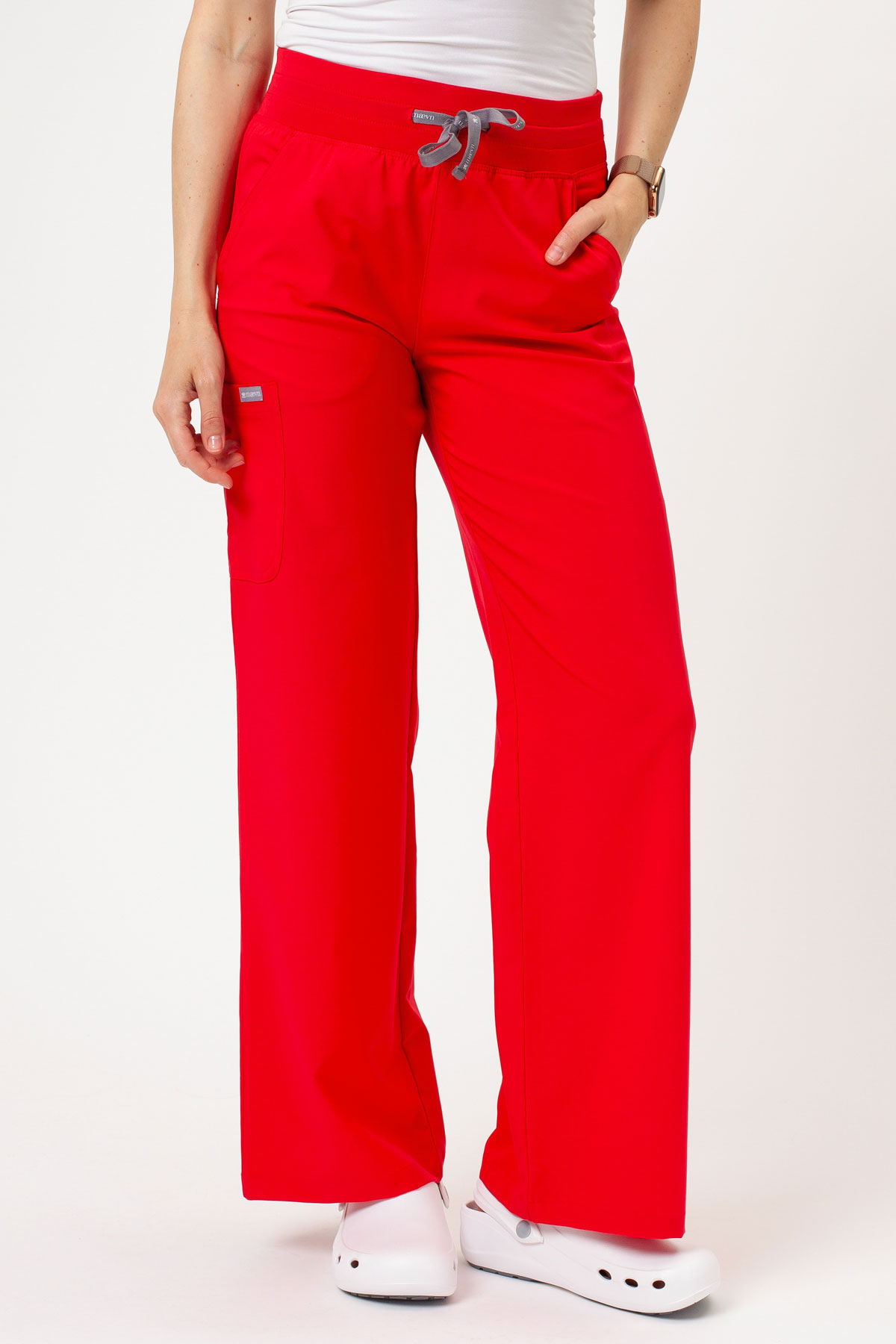 Women's Maevn Momentum Round scrubs set red-8