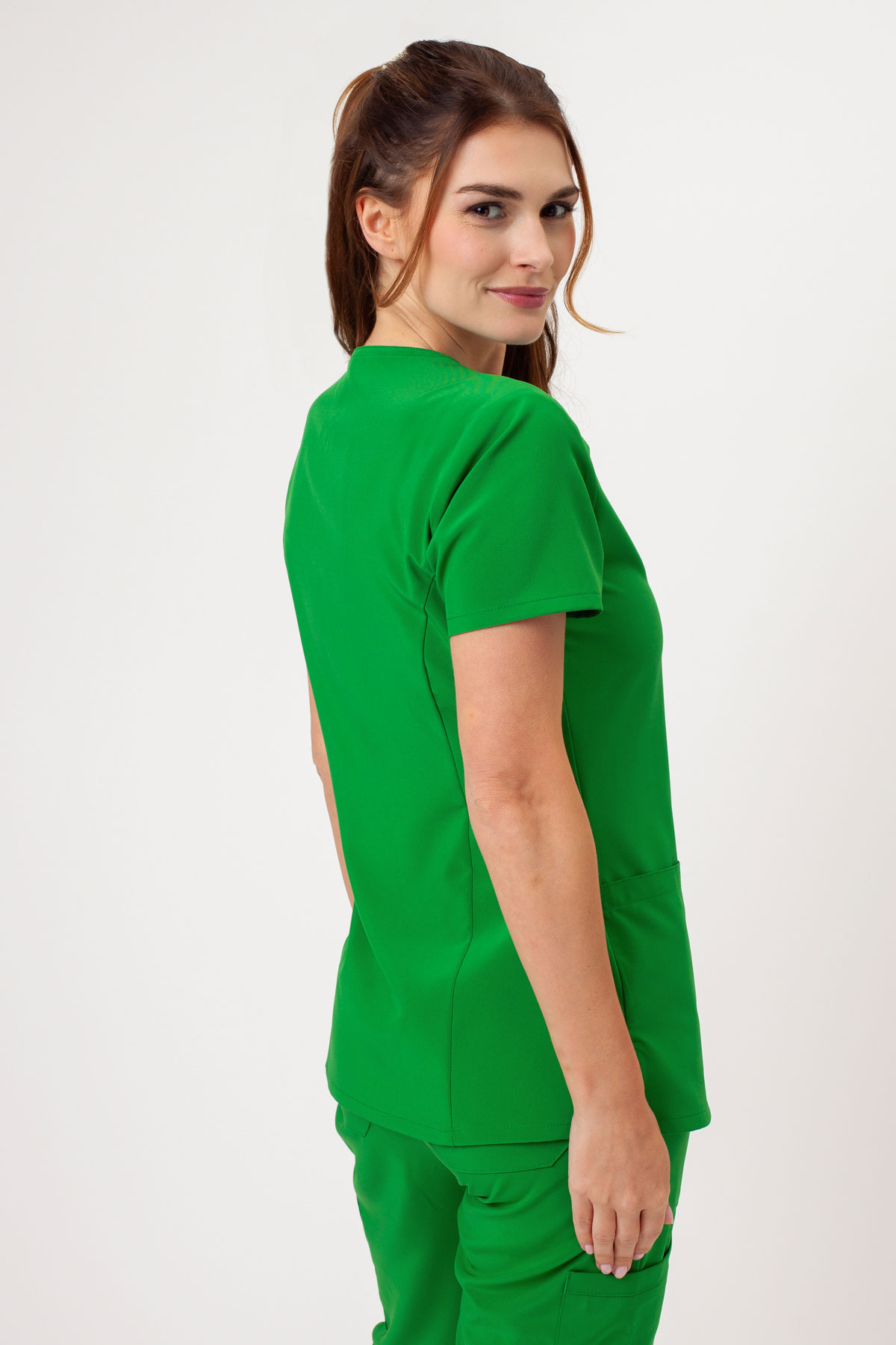 Women’s Dickies EDS Essentials V-neck scrub top fern green-1