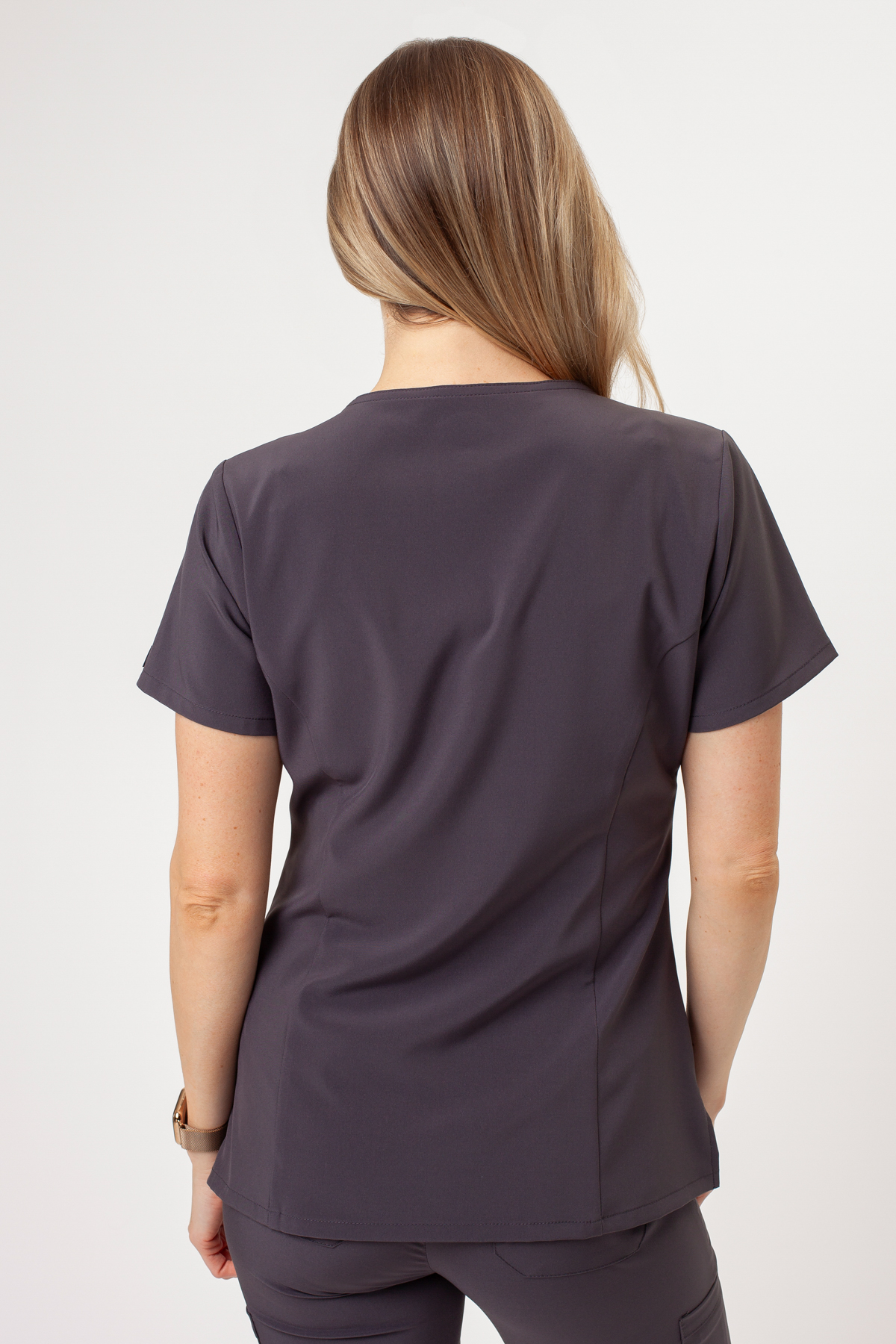 Women’s Dickies EDS Essentials V-neck scrub top pewter-2
