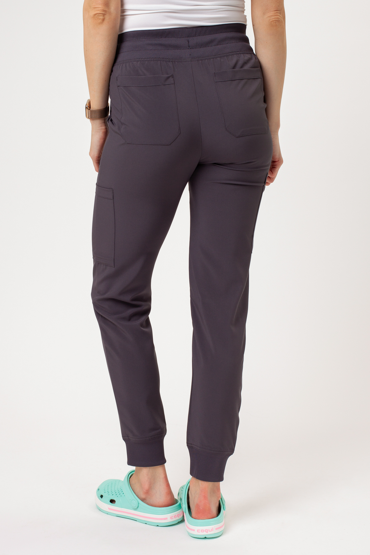 Women’s Dickies EDS Essentials Mid Rise jogger scrub trousers pewter-1