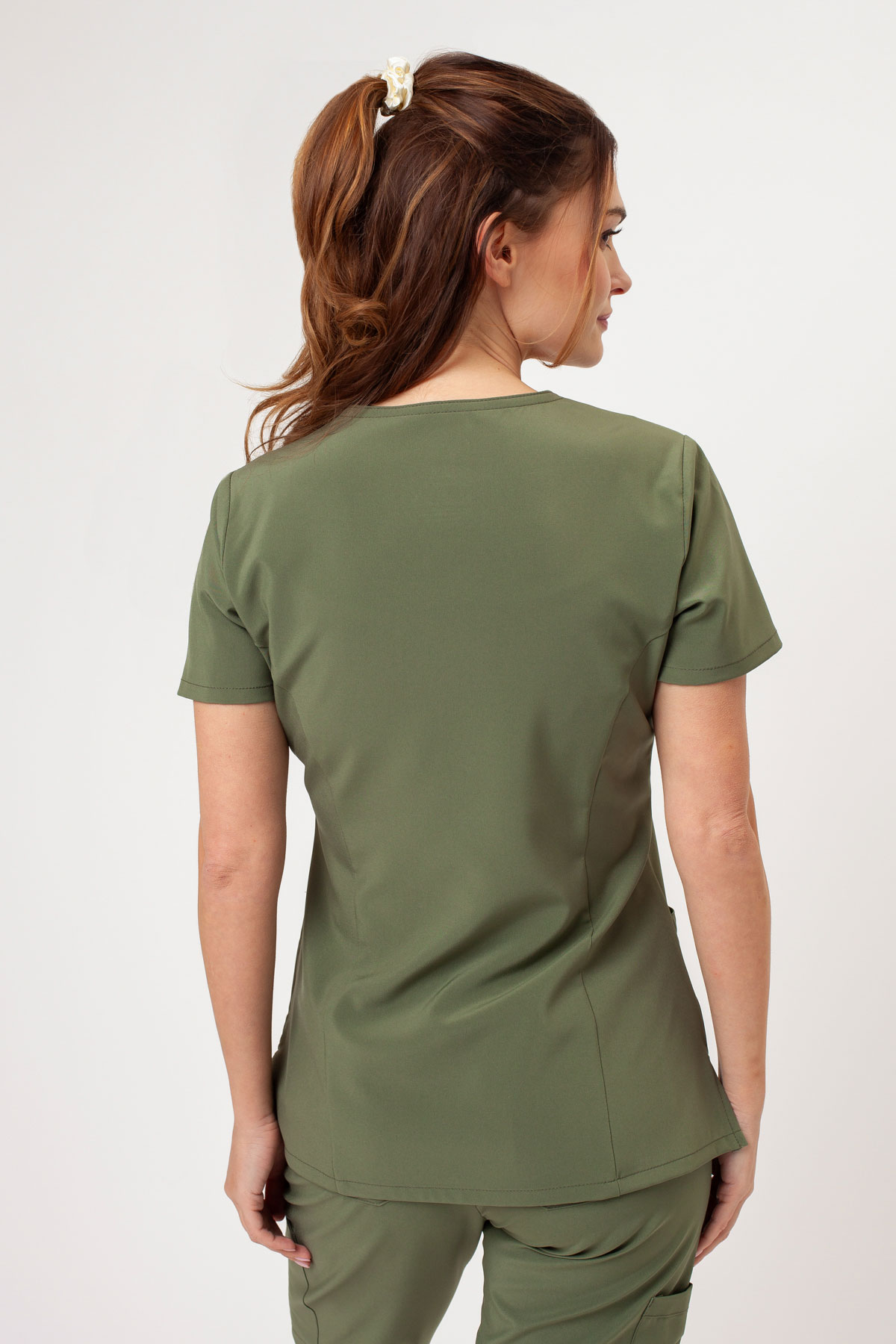 Women’s Dickies EDS Essentials V-neck scrub top olive-2