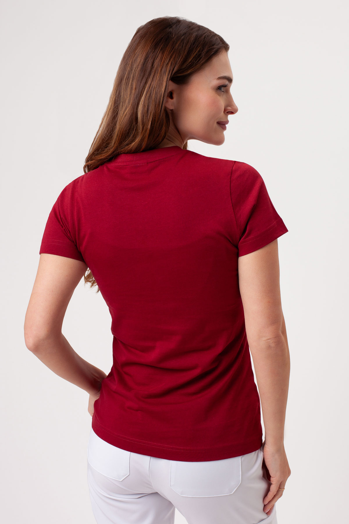 Women’s Malfini Basic T-shirt wine-2